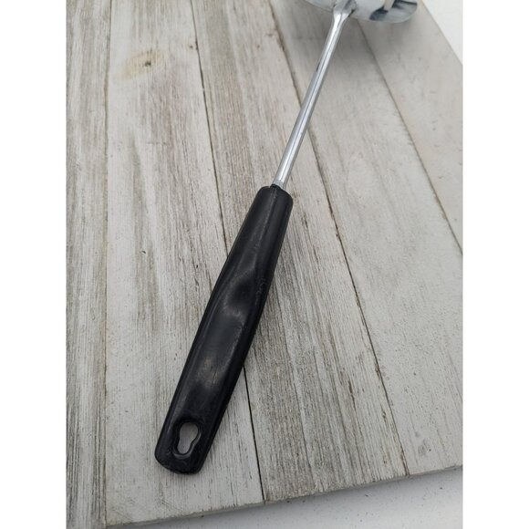 Chief Slotted Spatula Flipper Server 12 1/2" Black Handle Chrome - Picture 6 of 8